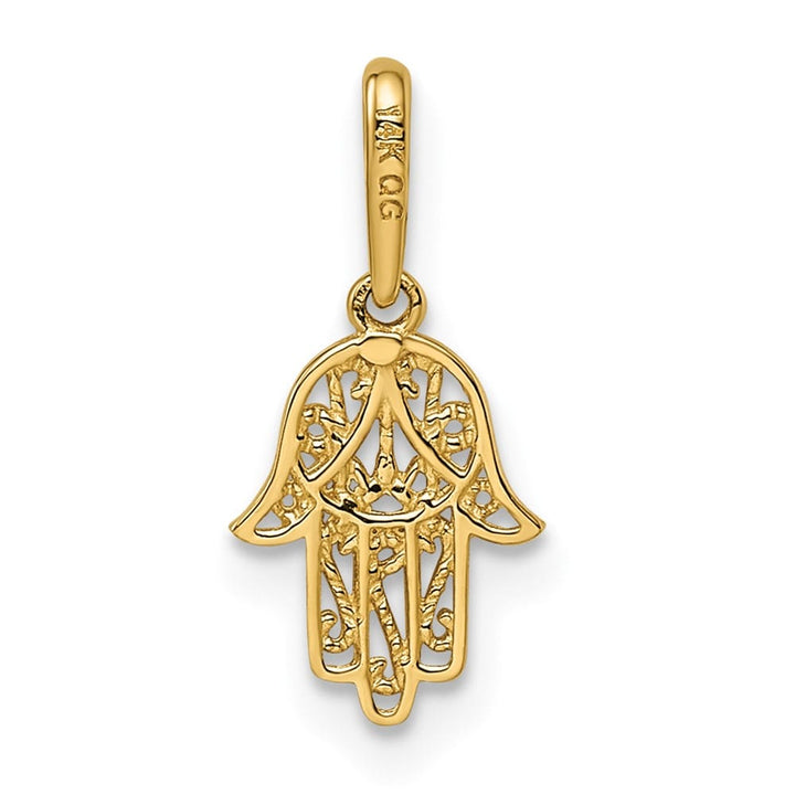 14K Yellow Gold Hamsa Pendant