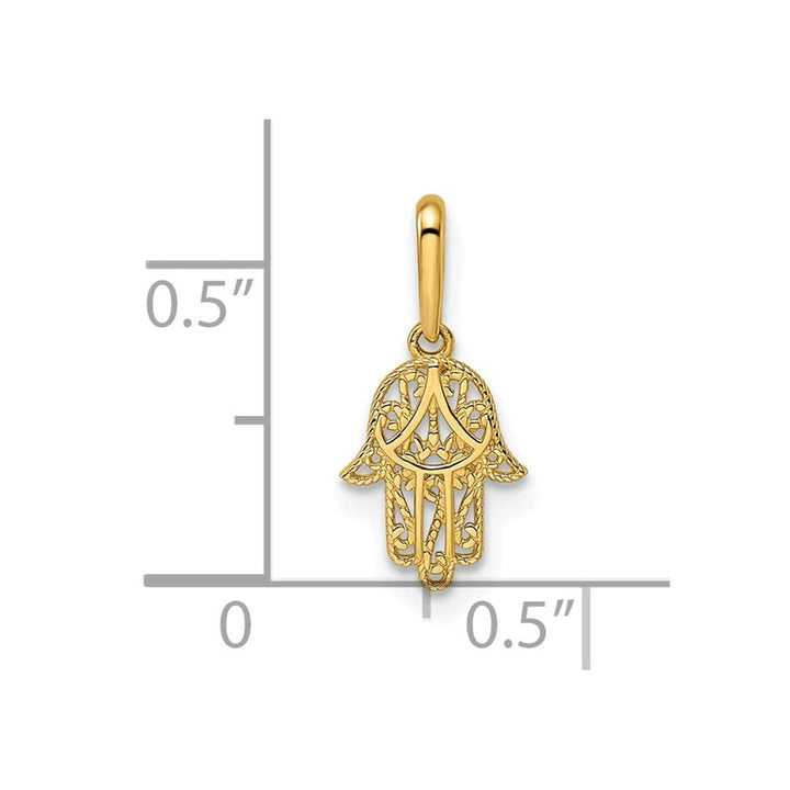 14K Yellow Gold Hamsa Pendant