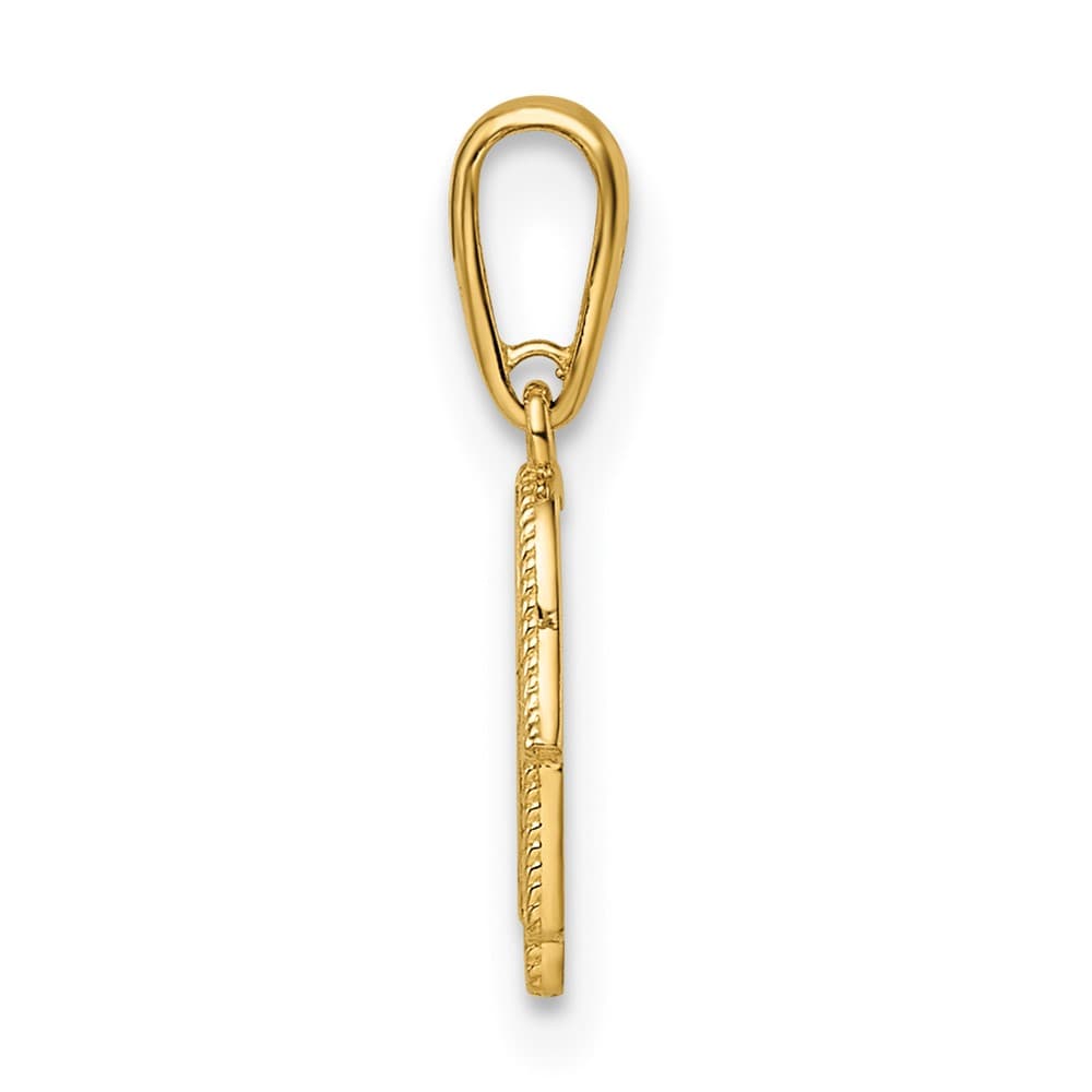 14K Yellow Gold Hamsa Pendant