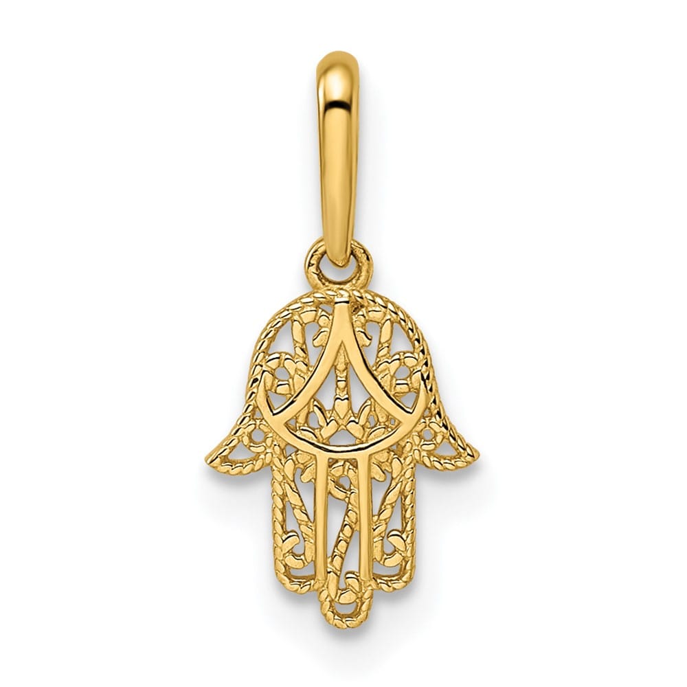 14K Yellow Gold Hamsa Pendant