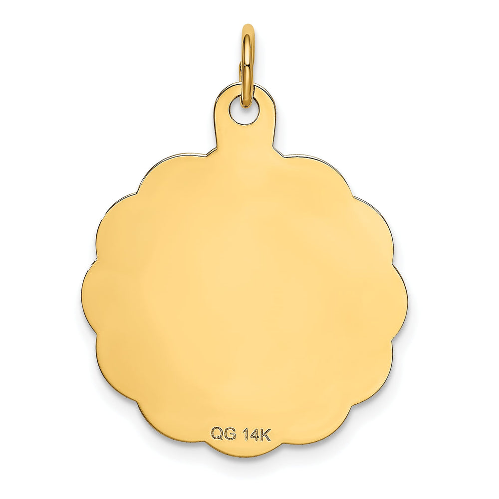 14K Yellow Gold Happy Birthday 22mm Engravable Disc Charm