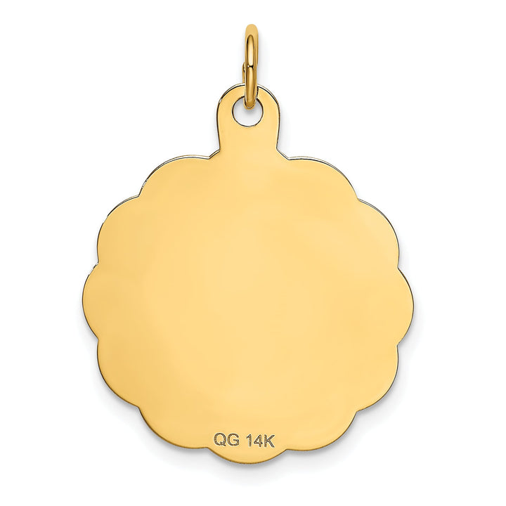14K Yellow Gold Happy Birthday 22mm Engravable Disc Charm
