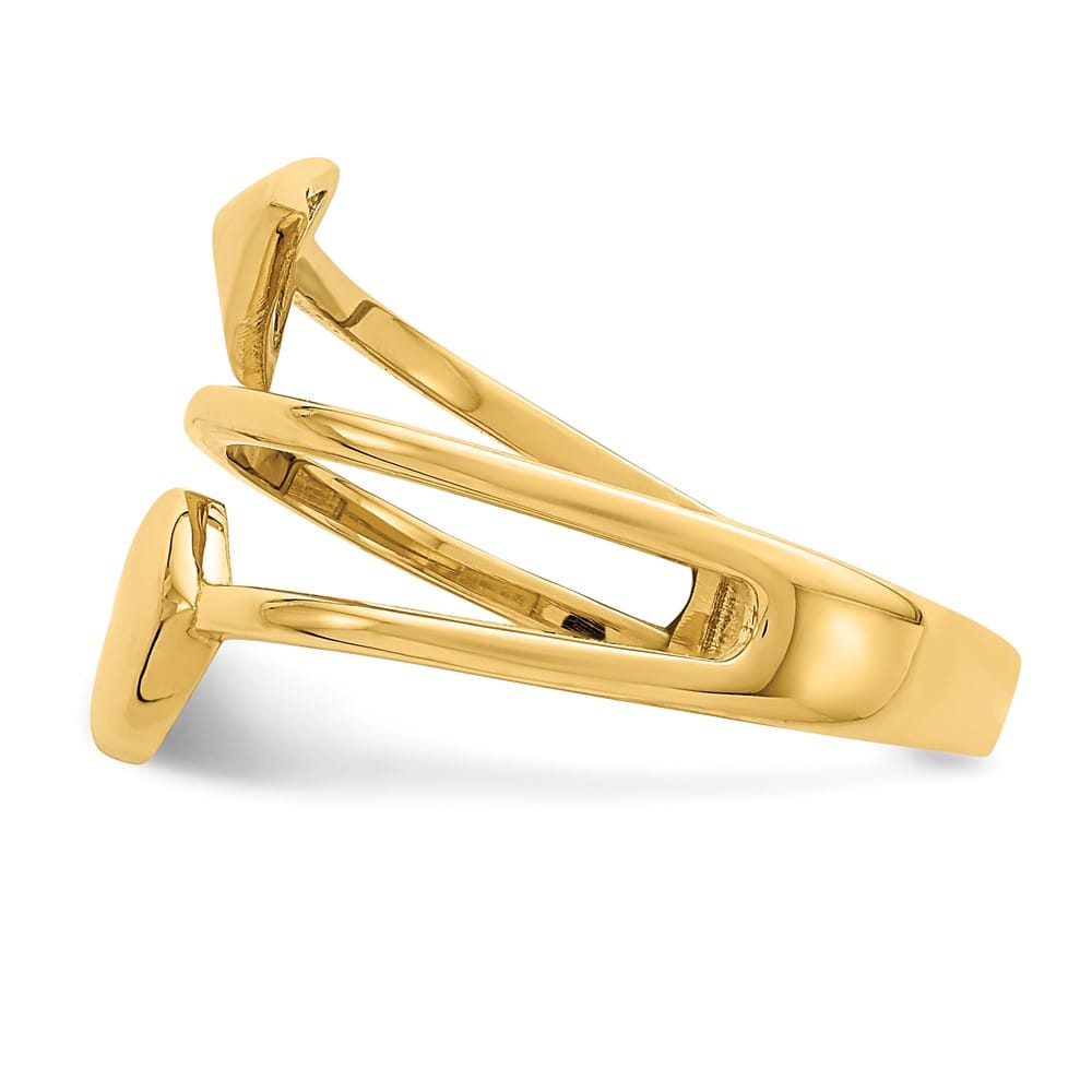14k Yellow Gold Heart and Arrow Ring