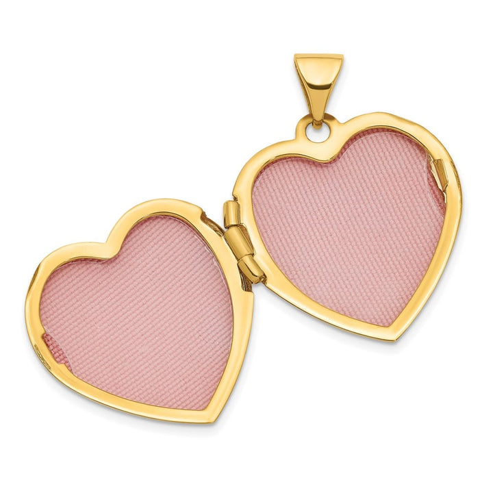 14K Yellow Gold Heart Border Reverses to Cut-Out 19mm Heart Locket
