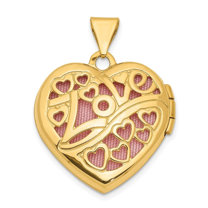 14K Yellow Gold Heart Border Reverses to Cut-Out 19mm Heart Locket
