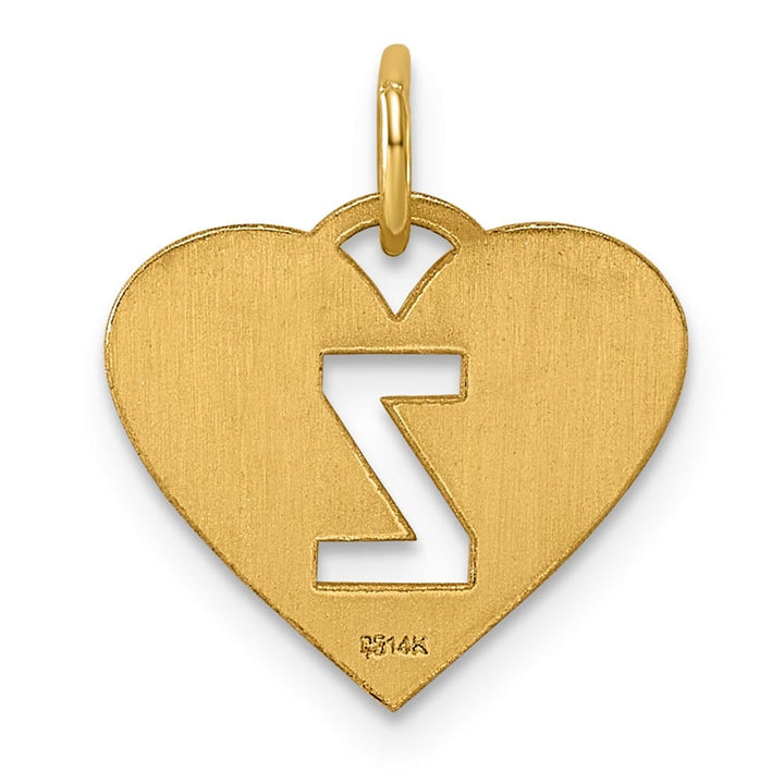 14k Yellow Gold Heart Cut-Out Letter Z Initial Pendant