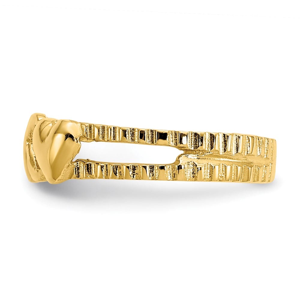 14k Yellow Gold Hearts-and-X Toe Ring