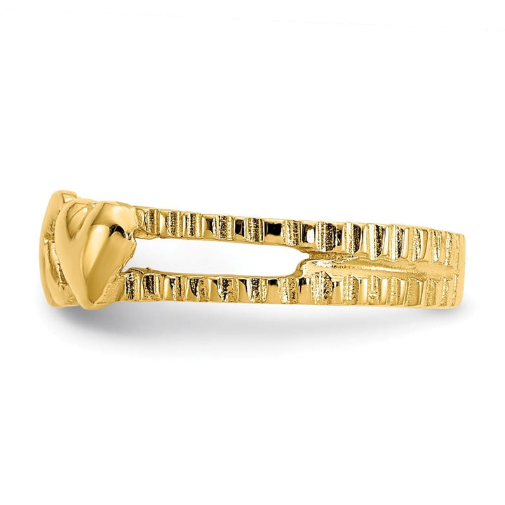 14k Yellow Gold Hearts-and-X Toe Ring