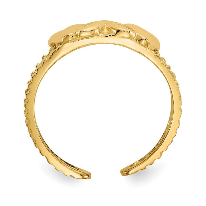 14k Yellow Gold Hearts-and-X Toe Ring