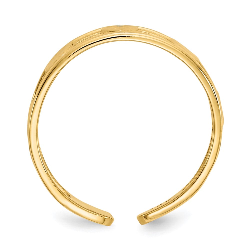 14k Yellow Gold Hearts Toe Ring