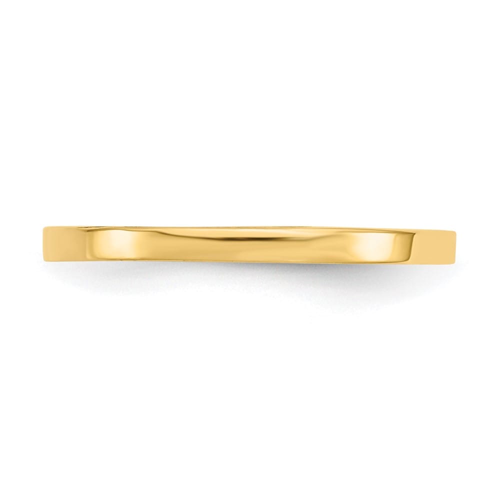 14k Yellow Gold High Polished 1mm Flat Band Ring