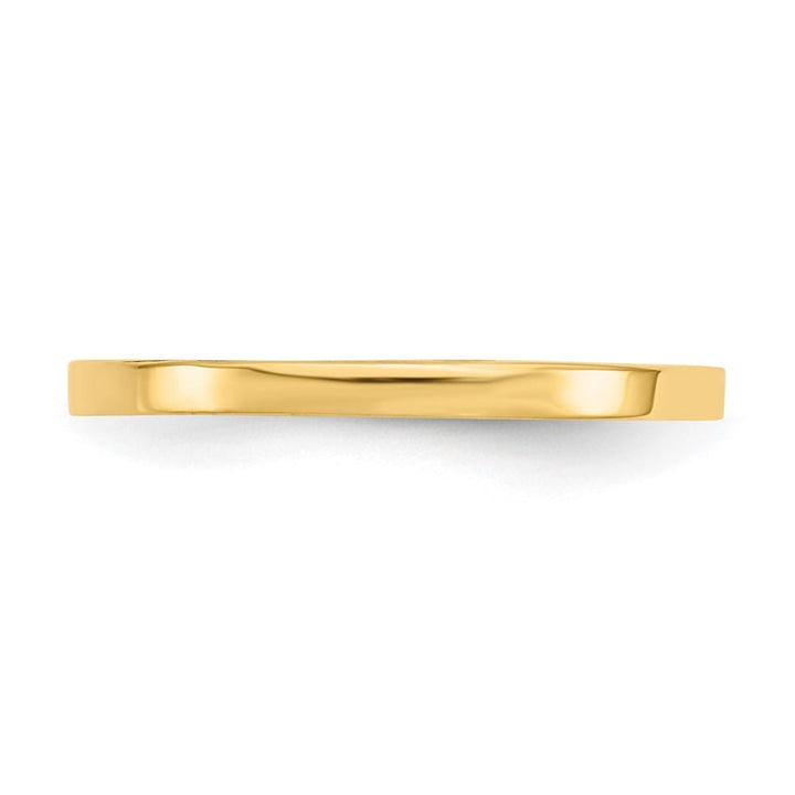 14k Yellow Gold High Polished 1mm Flat Band Ring