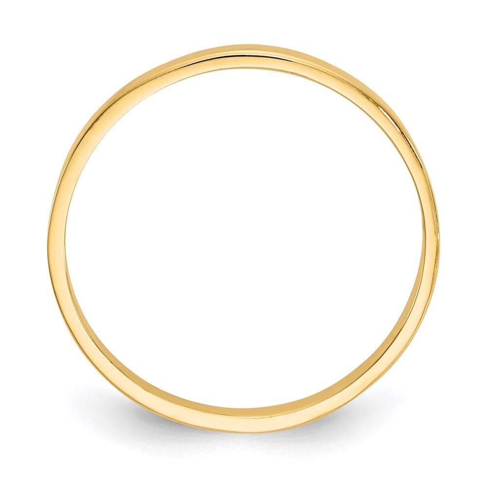 14k Yellow Gold High Polished 1mm Flat Band Ring