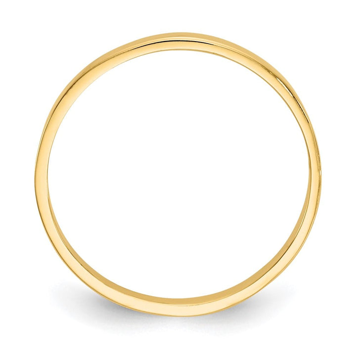 14k Yellow Gold High Polished 1mm Flat Band Ring