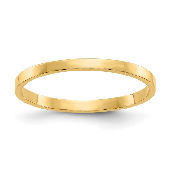 14k Yellow Gold High Polished 1mm Flat Band Ring