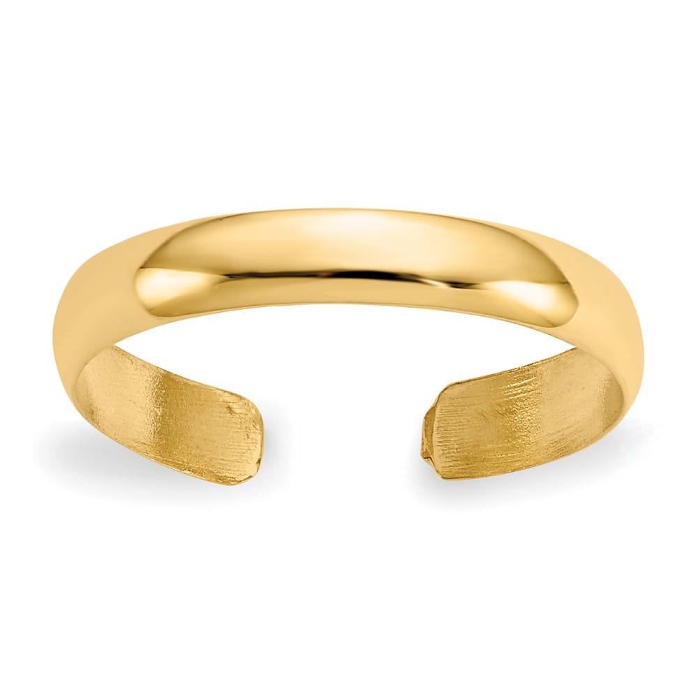 14k Yellow Gold High Polished 2.5mm Band Toe Ring