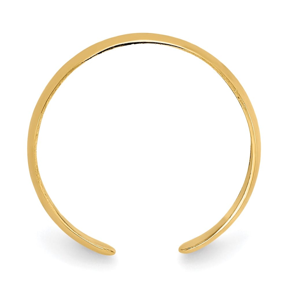 14k Yellow Gold High Polished 2.5mm Band Toe Ring