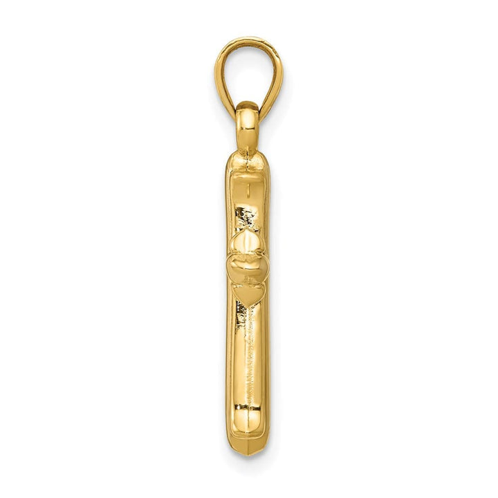 14K Yellow Gold Hollow Cross Pendant 26mm, view 2 of 4