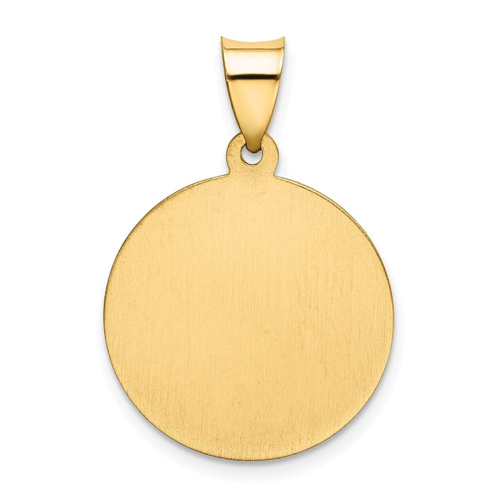14K Yellow Gold Hollow First Holy Communion Round Medal
