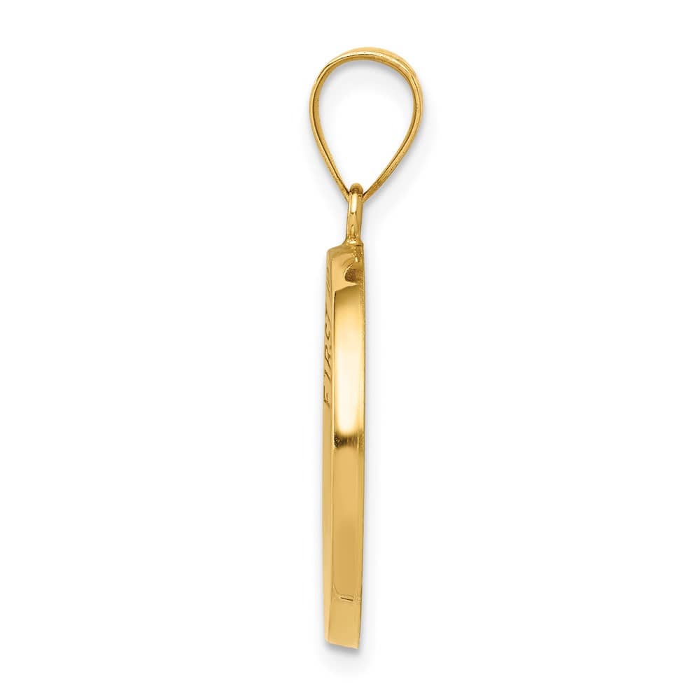 14K Yellow Gold Hollow First Holy Communion Round Medal