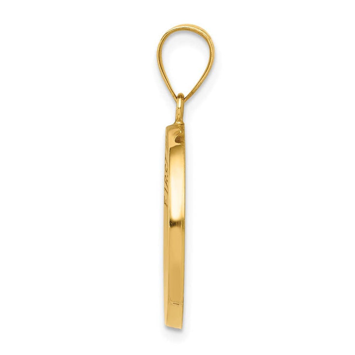 14K Yellow Gold Hollow First Holy Communion Round Medal