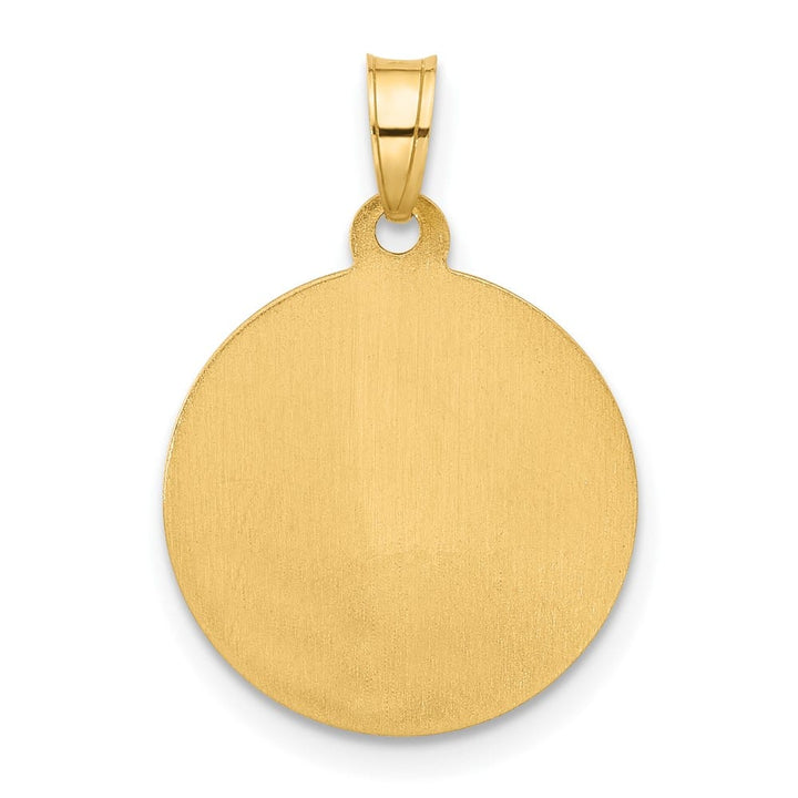 14K Yellow Gold Hollow Our Lady of Mt. Carmel Round Medal