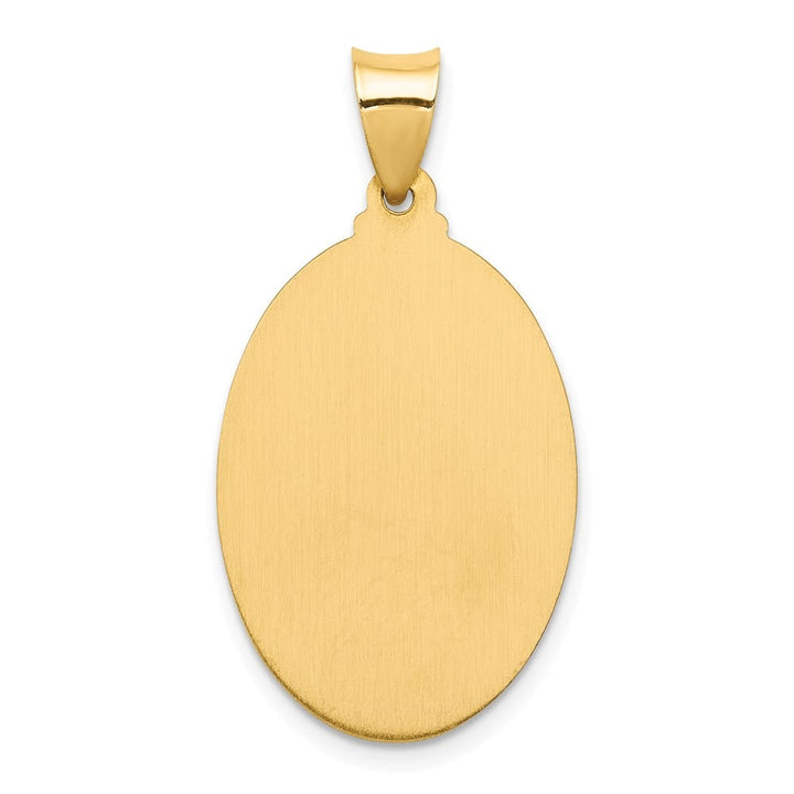 14K Yellow Gold Hollow Sacred Heart of Jesus Oval Medal