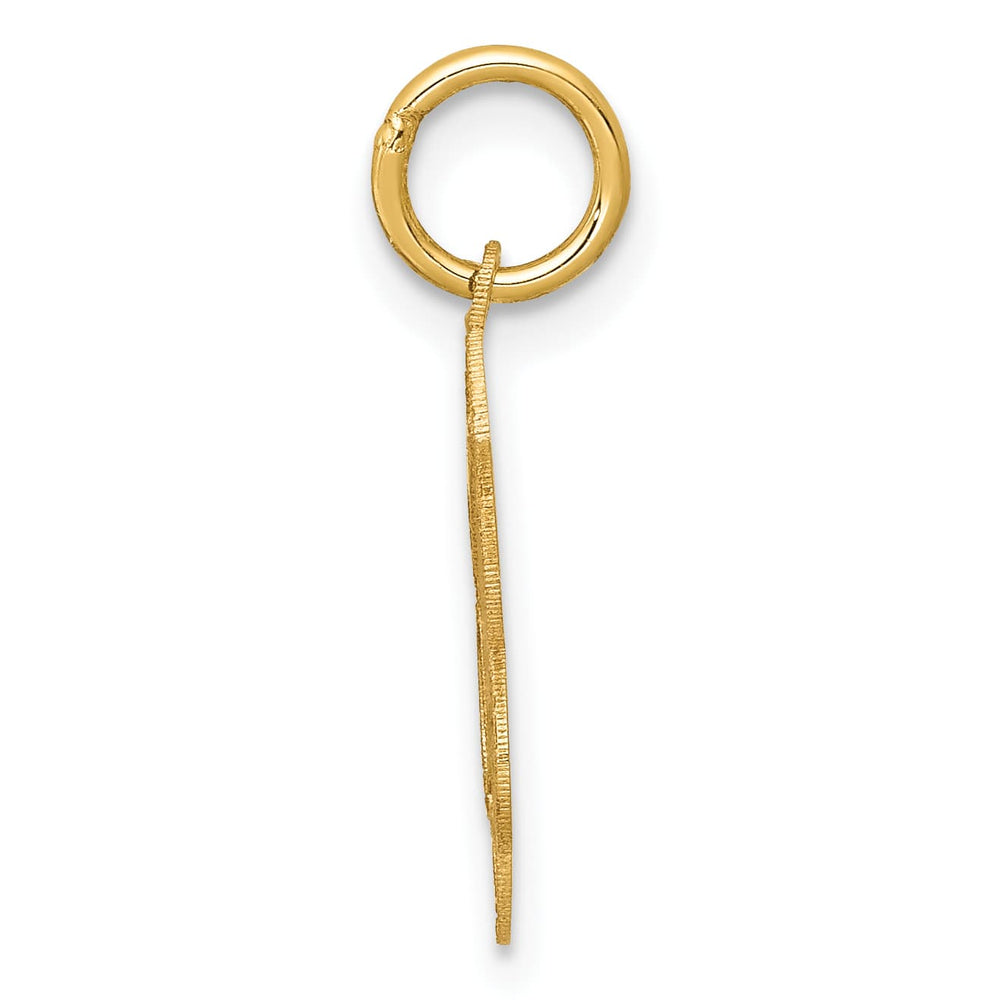 14K Yellow Gold Holy Communion Scalloped Edge Round Disc Charm
