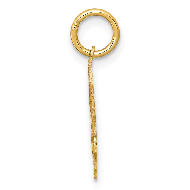 14K Yellow Gold Holy Communion Scalloped Edge Round Disc Charm