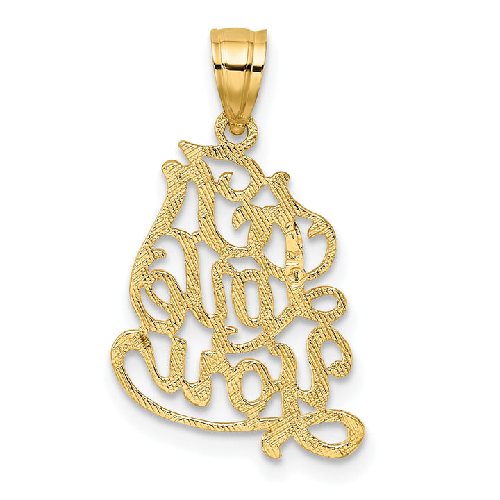 14K Yellow Gold I Love You Script Charm
