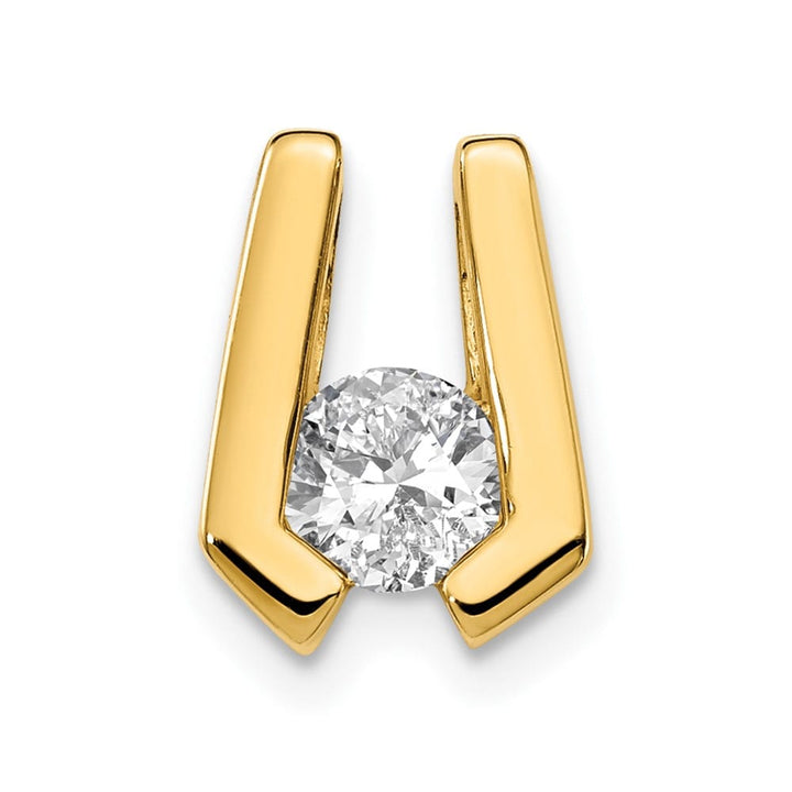 14K Yellow Gold I1 4.5mm Diamond Slide