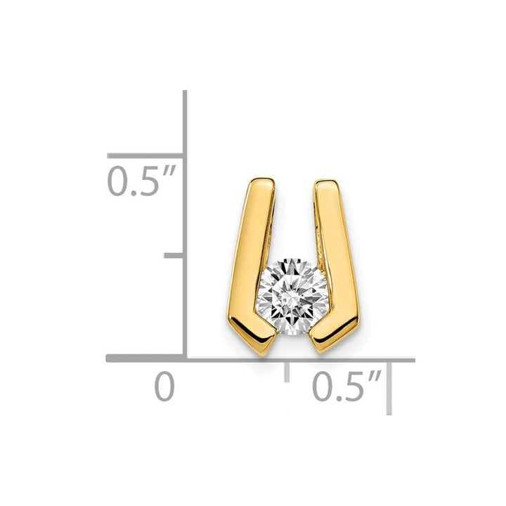 14K Yellow Gold I1 4.5mm Diamond Slide