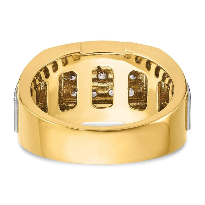 14k Yellow Gold I1 Quality Diamond Cluster Men's Ring
