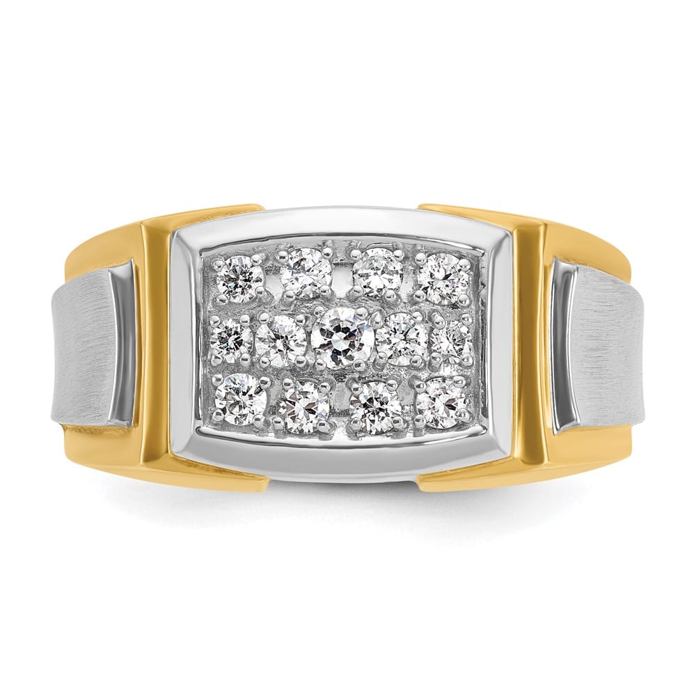 14k Yellow Gold I1 Quality Diamond Cluster Men's Ring