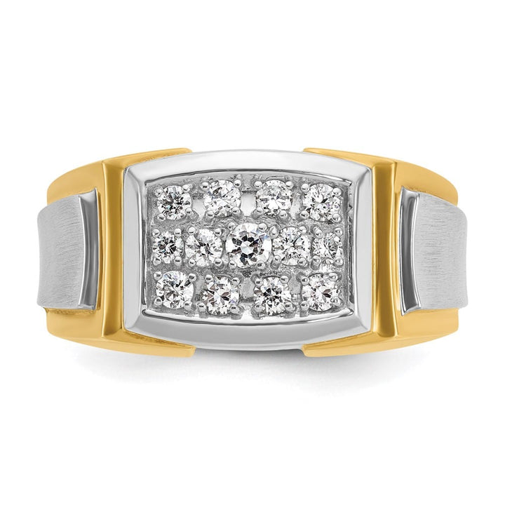 14k Yellow Gold I1 Quality Diamond Cluster Men's Ring