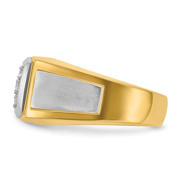 14k Yellow Gold I1 Quality Diamond Cluster Men's Ring