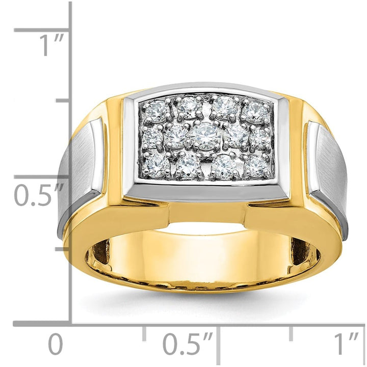 14k Yellow Gold I1 Quality Diamond Cluster Men's Ring