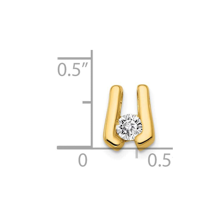 14K Yellow Gold I2 3.75mm Diamond Slide