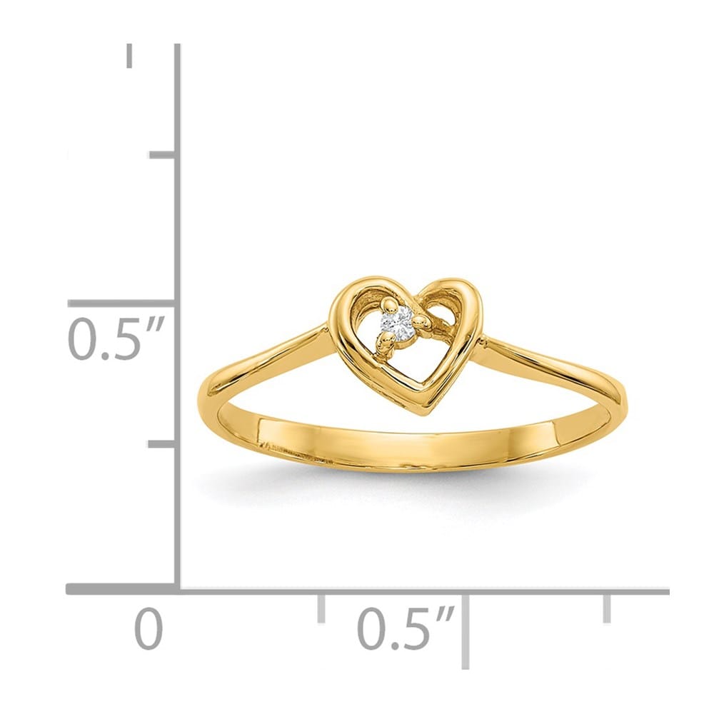14k Yellow Gold I2 Diamond Heart Ring