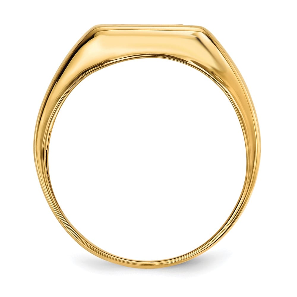 14k Yellow Gold IB Goodman 10 mm Square Onyx and Diamond Cross Ring