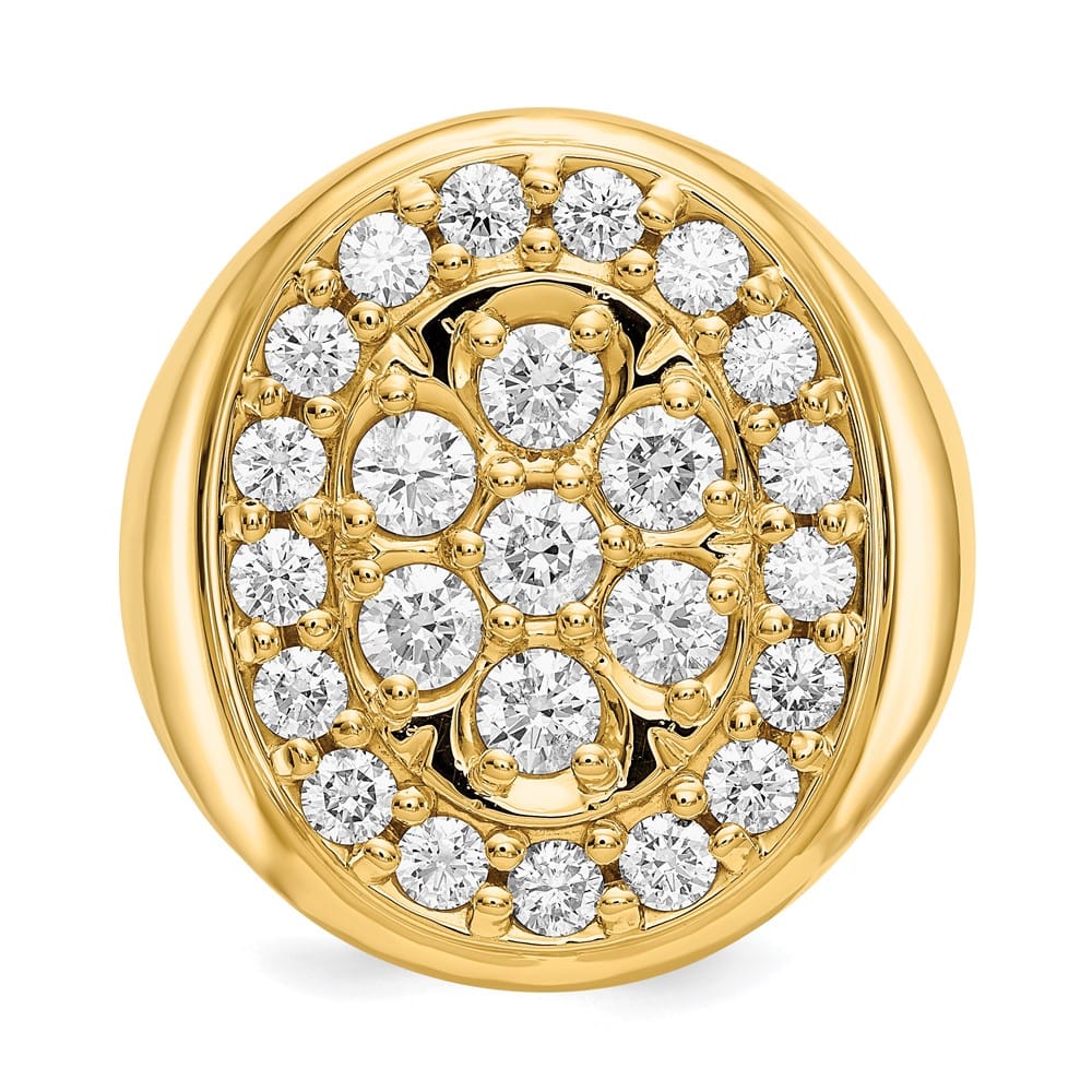 14k Yellow Gold IB Goodman 2 Carat SI2/SI3 Diamond Cluster Men's Ring