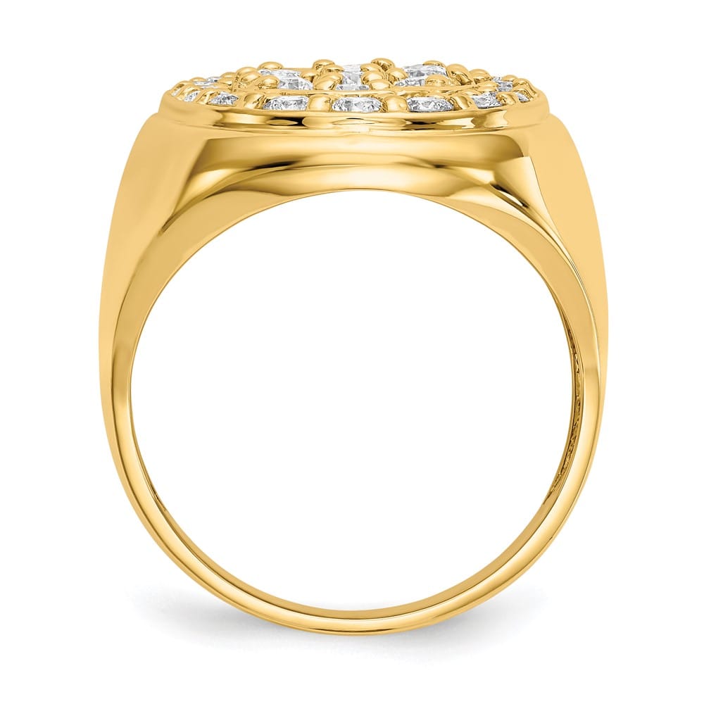 14k Yellow Gold IB Goodman 2 Carat SI2/SI3 Diamond Cluster Men's Ring