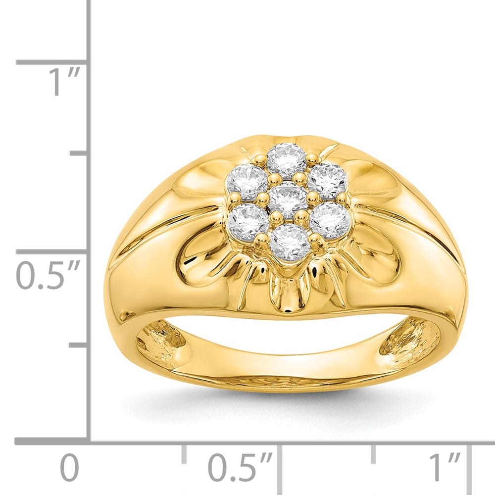 14k Yellow Gold IB Goodman 3/4 Carat Diamond Cluster Men's Ring