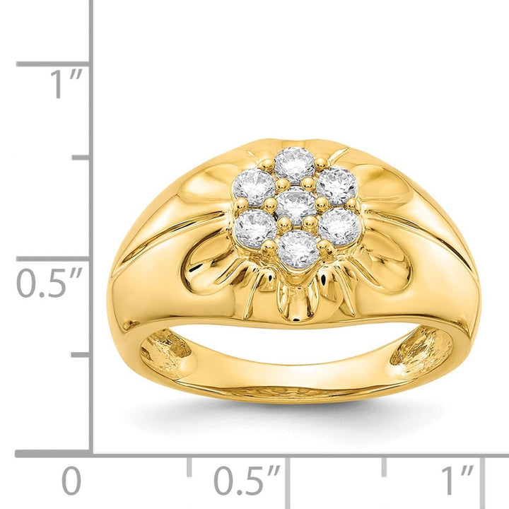 14k Yellow Gold IB Goodman 3/4 Carat Diamond Cluster Men's Ring