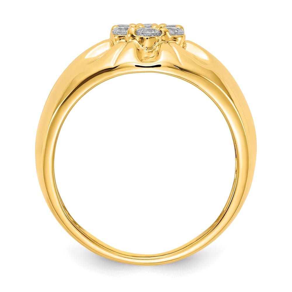 14k Yellow Gold IB Goodman 3/4 Carat Diamond Cluster Men's Ring