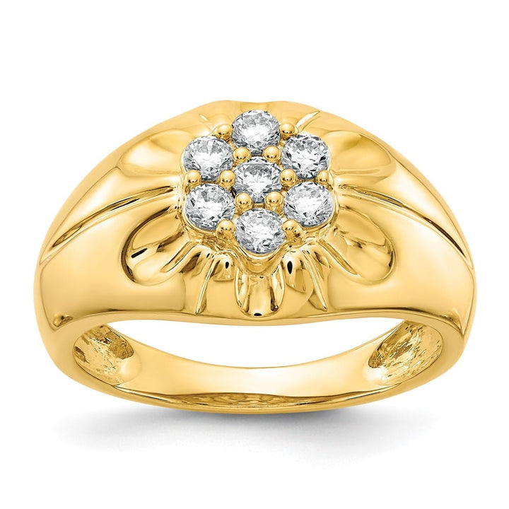 14k Yellow Gold IB Goodman 3/4 Carat Diamond Cluster Men's Ring