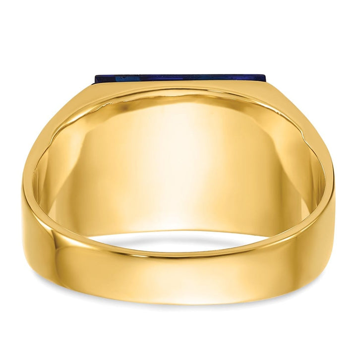 14k Yellow Gold IB Goodman Black Enameled Men's Masonic Ring