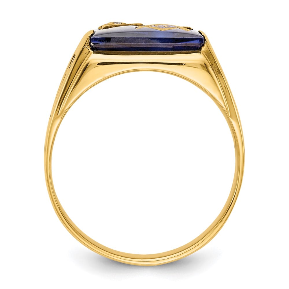 14k Yellow Gold IB Goodman Black Enameled Men's Masonic Ring