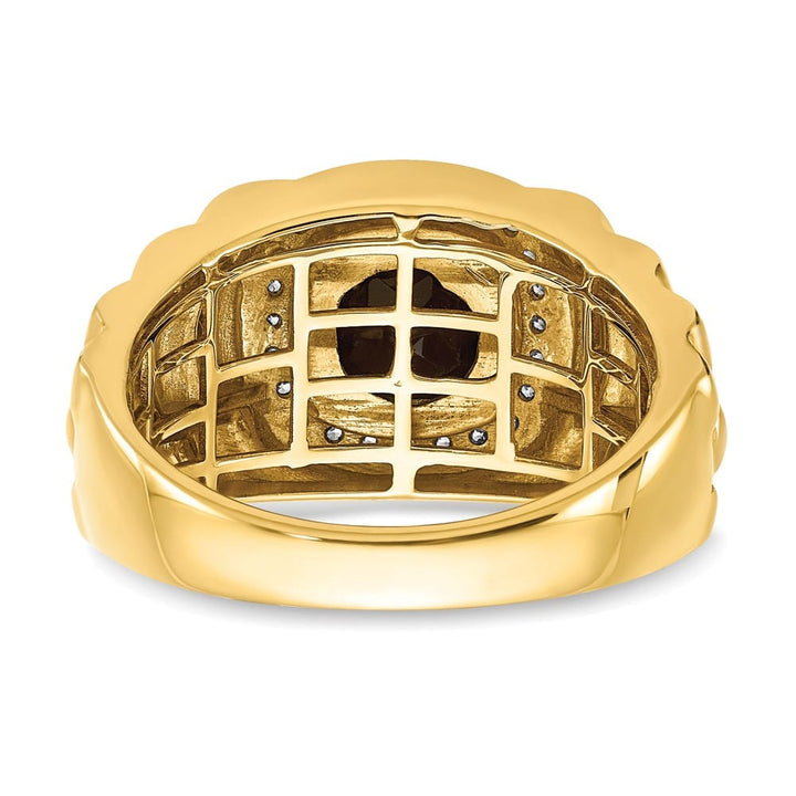 14k Yellow Gold IB Goodman Cushion Onyx and Diamond Halo Men's Ring Stock Size 10 Ring Are Refundable