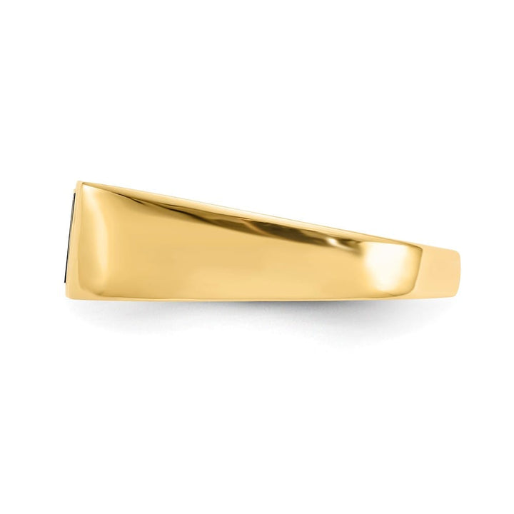 14k Yellow Gold IB Goodman Diagonal Onyx and I1 Diamond Men's Ring